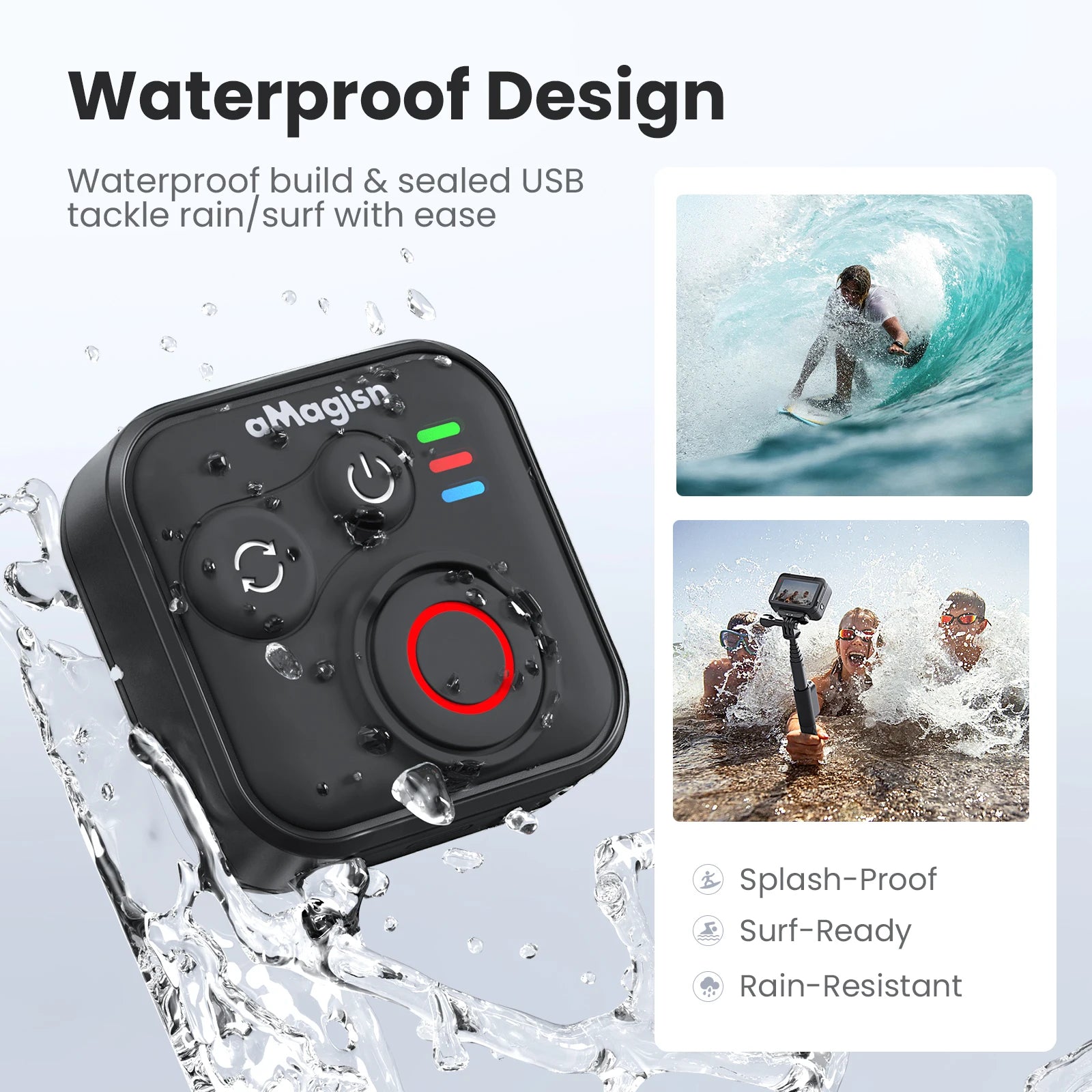 Bluetooth Wireless Remote Control For Insta360 X5/X4/Ace Pro 2 For GoPro Hero 13/12/10 With Wrist Strap Sport Camera Accessories 4