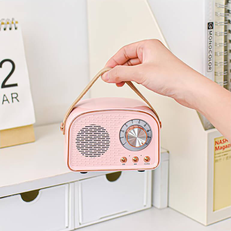 BowLift Retro Round Bluetooth Speaker | Stylish Audio Experience with Bluetooth 5.0 4
