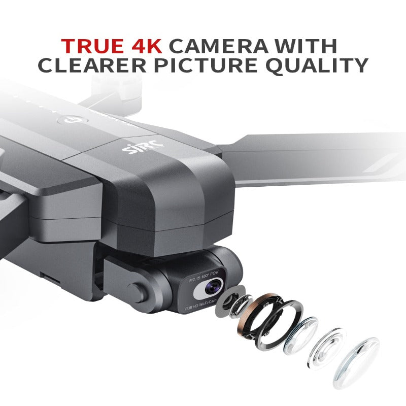 NovaVista F11S Pro GPS-drone med 4K-kamera, 2-aksers gimbal, foldbar quadcopter, 3000 m rækkevidde, intelligente flyvetilstande