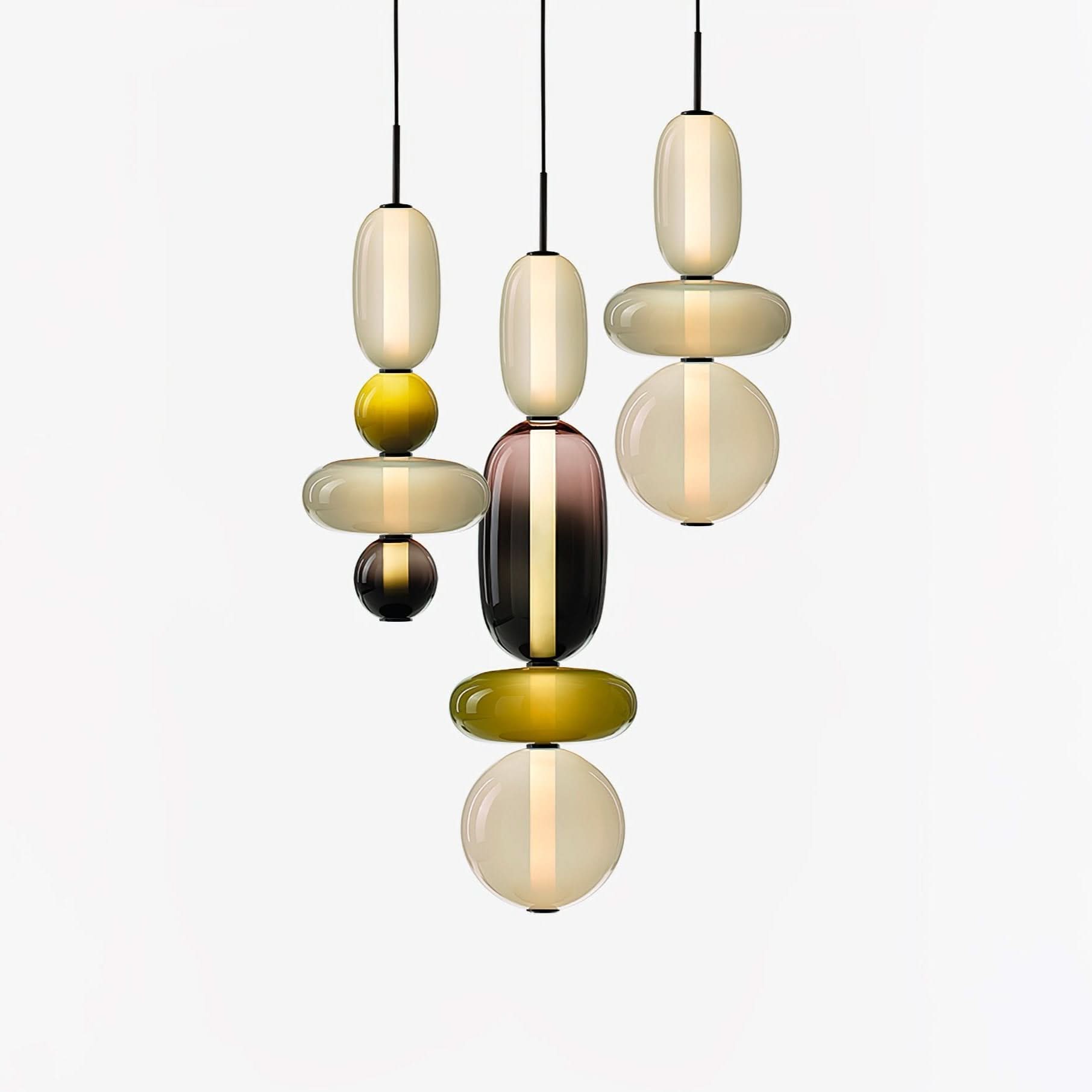 Modern Colorful Glass LED Pendant Light With Vibrant Glass Shade and Sleek Contemporary Design