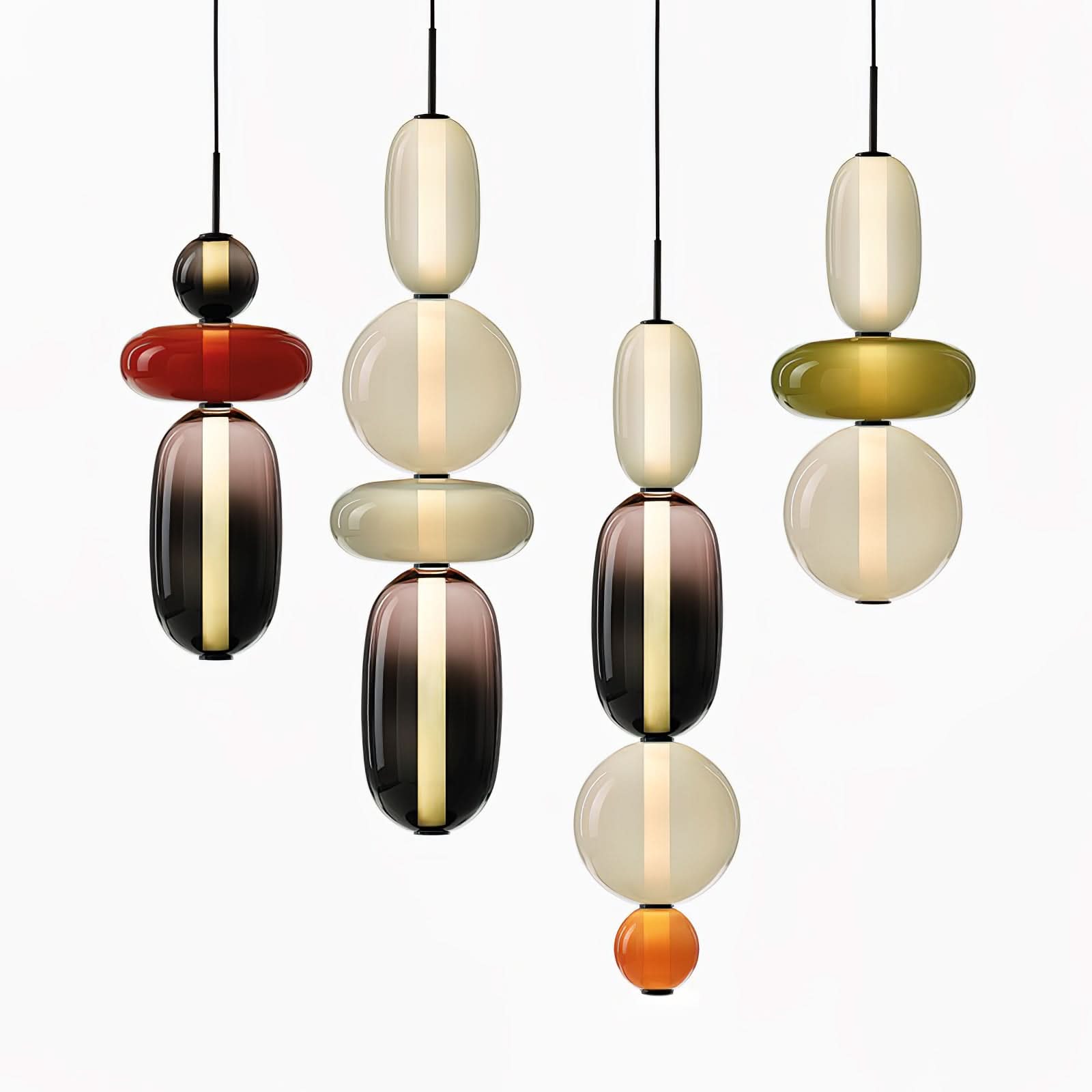 Modern Colorful Glass LED Pendant Light With Vibrant Glass Shade and Sleek Contemporary Design