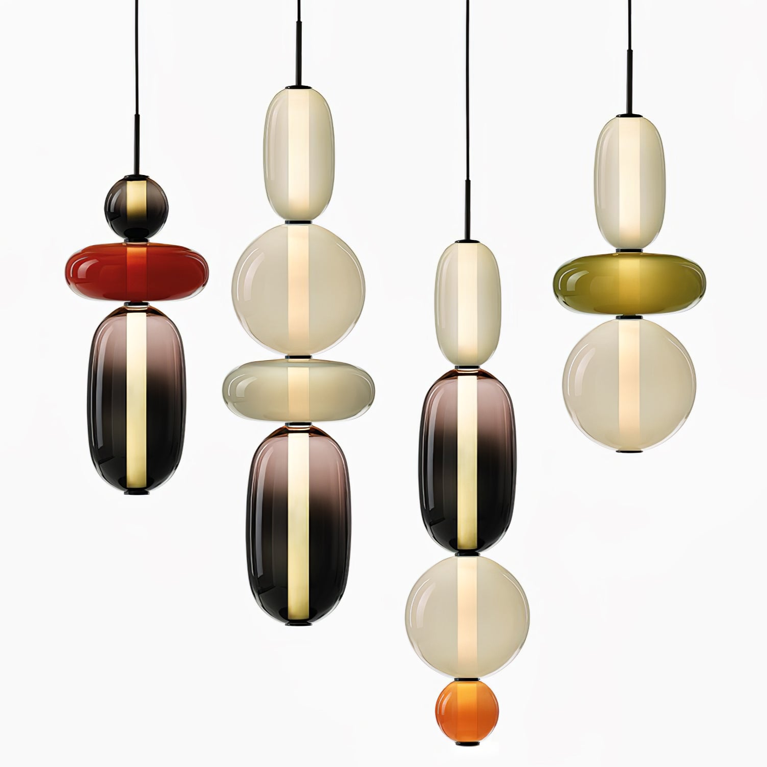 Modern Colorful Glass LED Pendant Light With Vibrant Glass Shade and Sleek Contemporary Design