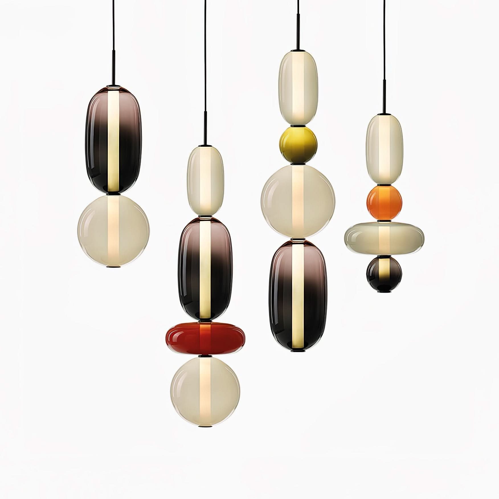 Modern Colorful Glass LED Pendant Light With Vibrant Glass Shade and Sleek Contemporary Design