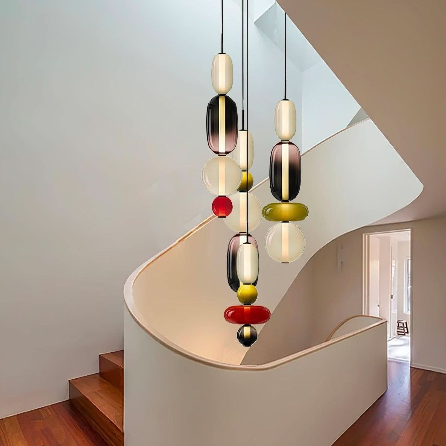 Modern Colorful Glass LED Pendant Light With Vibrant Glass Shade and Sleek Contemporary Design