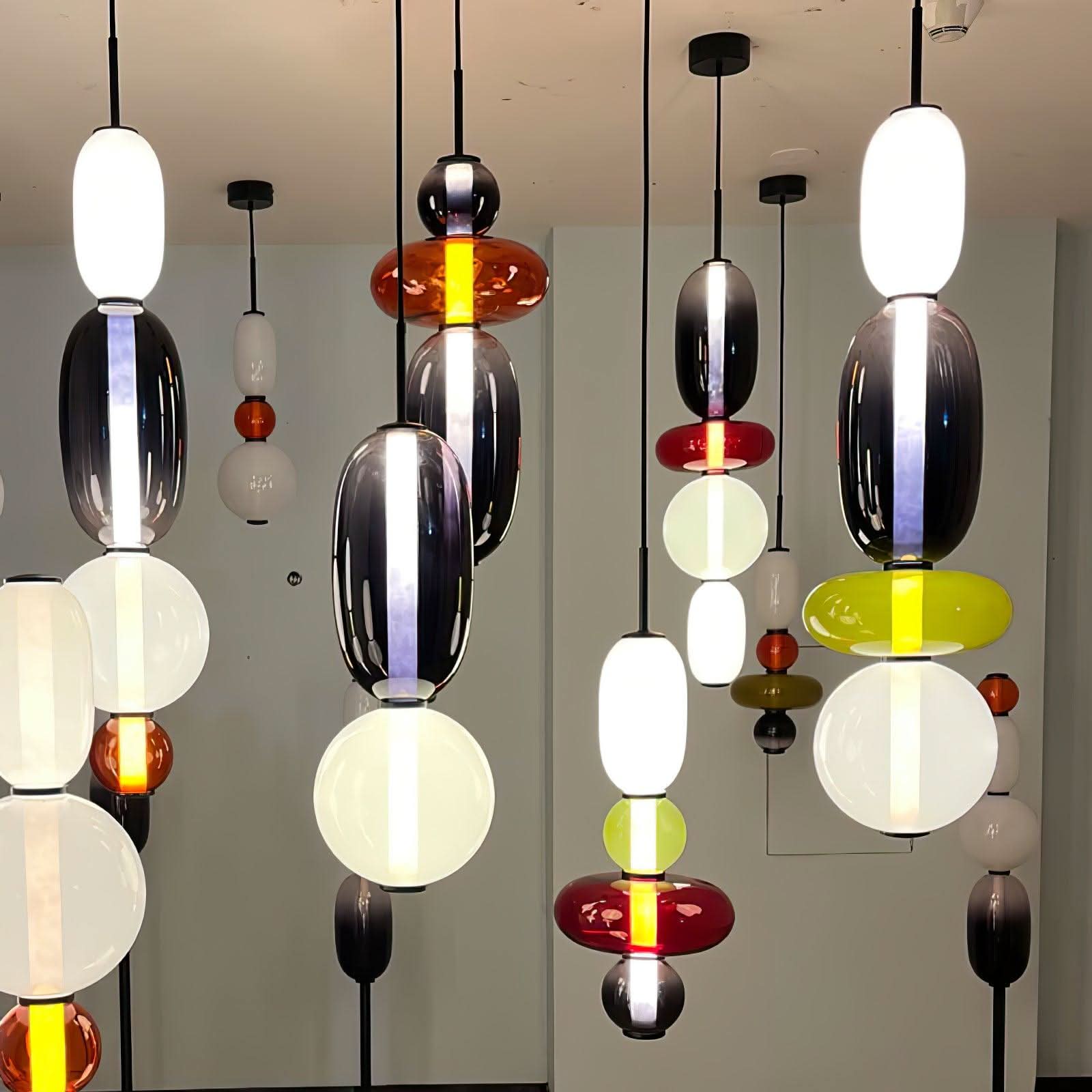 Modern Colorful Glass LED Pendant Light With Vibrant Glass Shade and Sleek Contemporary Design