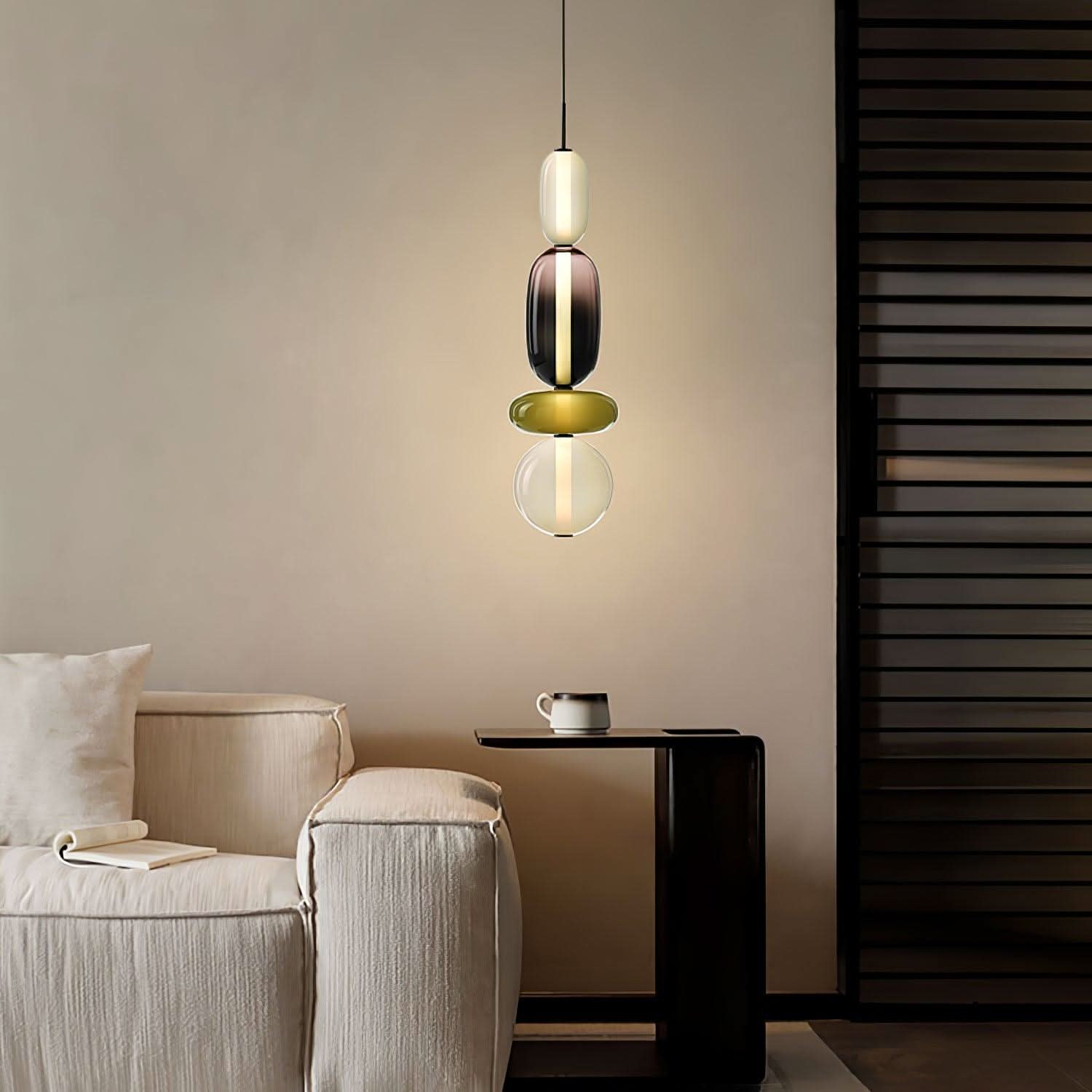 Modern Colorful Glass LED Pendant Light With Vibrant Glass Shade and Sleek Contemporary Design