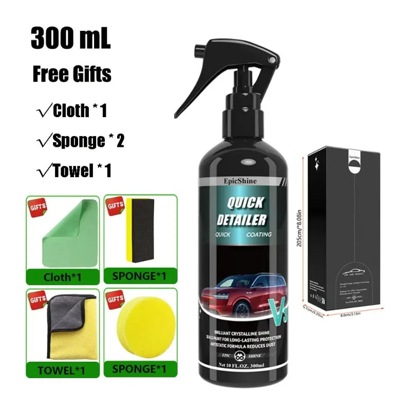 Car Ceramic Quick Detailer&Coating Spray Nano Hydrophobic Polish Scratch Repair Remover Paint Protection Crystal Wax  Auto Clean 8
