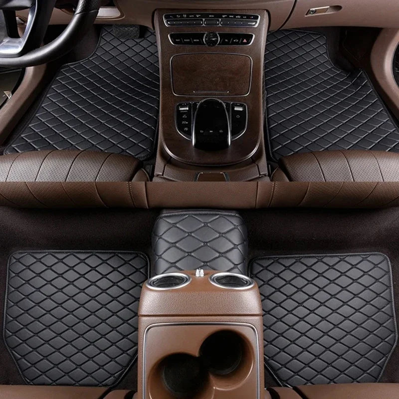 Car Floor Mats 5Pcs Universal Quality PU Leather Waterproof Auto Foot Pad Protector Automobile Interior Car Interior Accessories 7