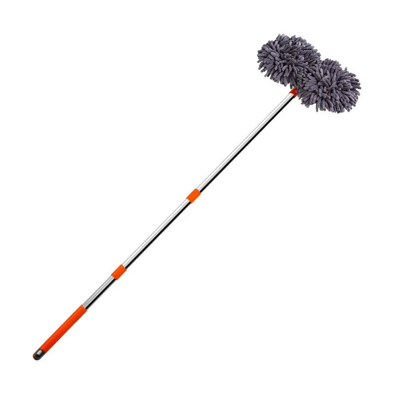 Car Washer Mop Foam Wash Brush Double Brush Head Roof Window Cleaning Maintenance Three-Section Telescopic Mop Car Accessories 10