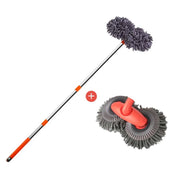 Car Washer Mop Foam Wash Brush Double Brush Head Roof Window Cleaning Maintenance Three-Section Telescopic Mop Car Accessories 6
