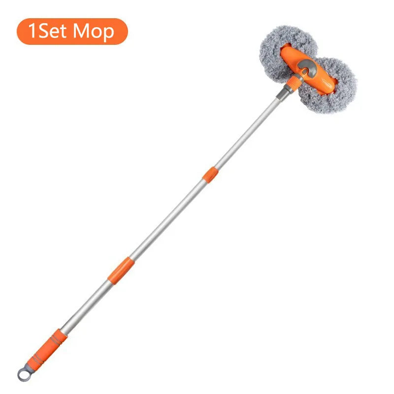 Car Washer Mop Foam Wash Brush Double Brush Head Roof Window Cleaning Maintenance Three-Section Telescopic Mop Car Accessories 7