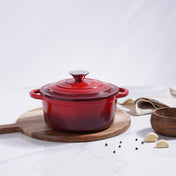 Cast Iron Pot with Enameled Finish and 2L Capacity 0