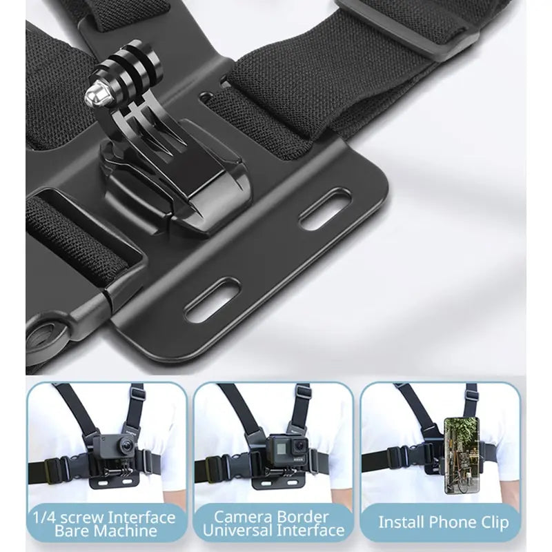 Chest Strap Mount Belt for Gopro Hero 9 8 7 6 5 4 Insta360 R X2 DJI OSMO Action Camera Harness for Go Pro SJCAM EKEN Accessories 2