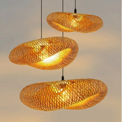 Bamboo Pendant Light | Handcrafted Rattan Hanging Lamp | LED Ceiling Light Fixture | Modern Indoor Lighting | Eco-Friendly Home Decor - Zardee-6