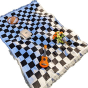 Manta de picnic grande a cuadros HearthHug con microfibra suave y flecos para uso diario en el hogar