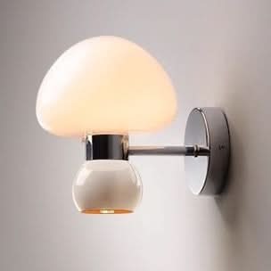 Cream Glass Mushroom Wall Sconce Light For Modern Home Decor And Cozy Ambience In Living Rooms And Bedrooms