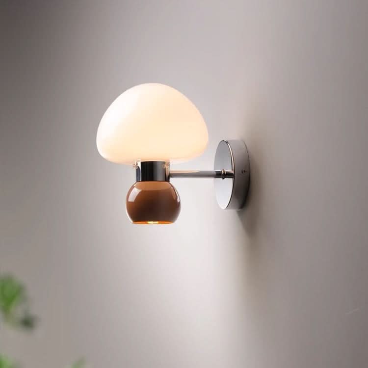 Cream Glass Mushroom Wall Sconce Light For Modern Home Decor And Cozy Ambience In Living Rooms And Bedrooms