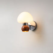 Cream Glass Mushroom Wall Sconce Light For Modern Home Decor And Cozy Ambience In Living Rooms And Bedrooms