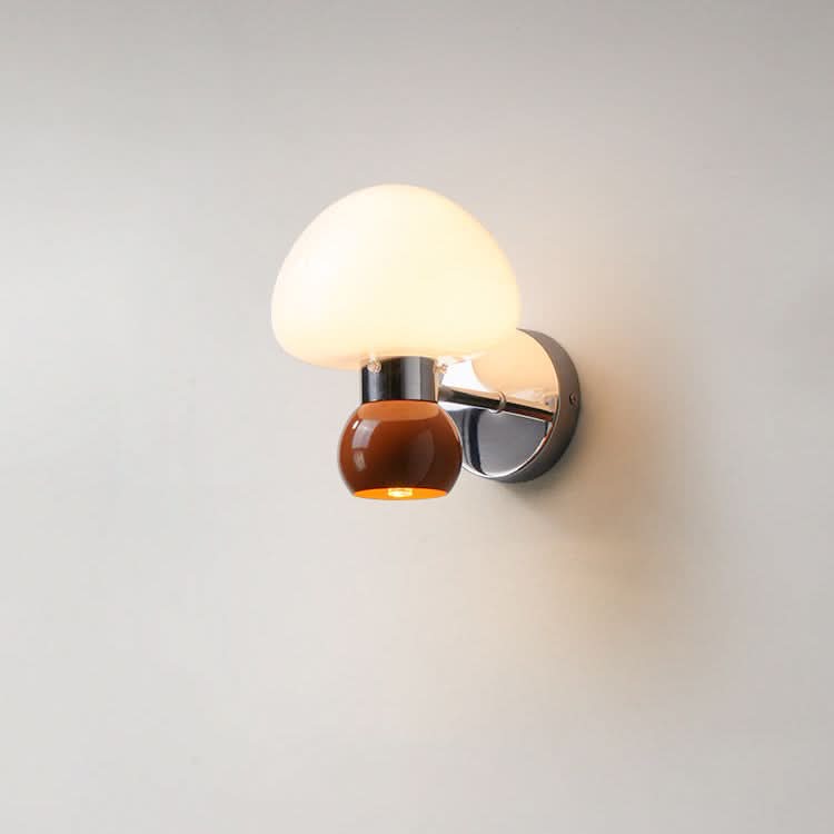 Cream Glass Mushroom Wall Sconce Light For Modern Home Decor And Cozy Ambience In Living Rooms And Bedrooms