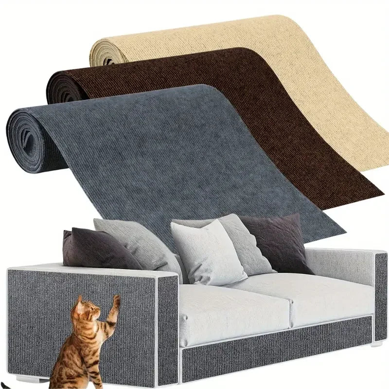 DIYSelf-Adhesive Cat Scratching Mat Trimmable Cat Carpet Cat Scratching Carpet Corner Wall Cat  Scratch Sofa Furniture Protector 0