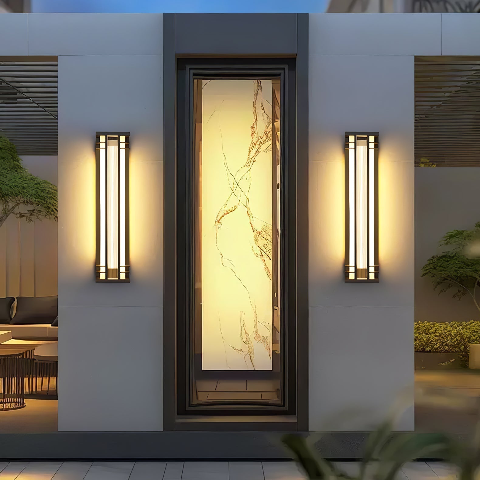 Outdoor Wall Lamp Solar | Modern Exterior Wall Lights | Waterproof LED Fixture | Energy Efficient Outdoor Lighting | Stylish Wall Light - Zardee-6