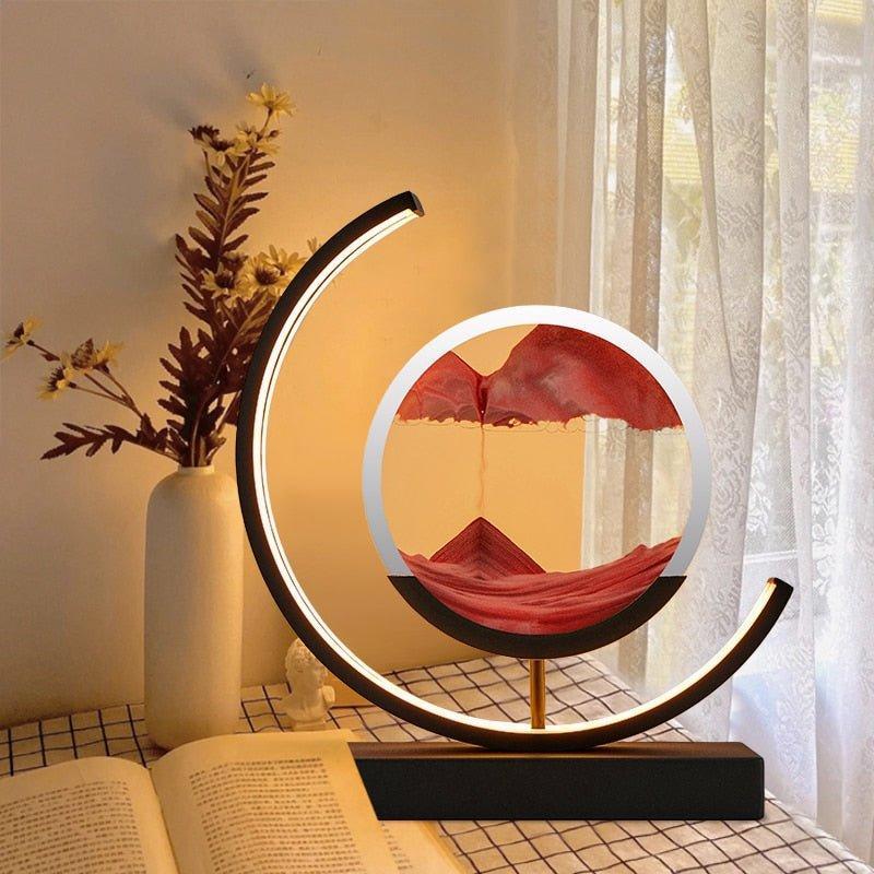 Quicksand Table Lamp | Unique LED Desk Light | Relaxation Lamp for Bedroom | Decorative Lighting Fixture | Home Ambiance Light - Zardee-4