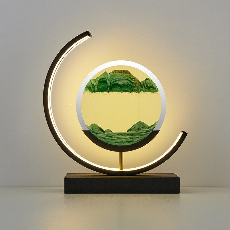 Quicksand Table Lamp | Unique LED Desk Light | Relaxation Lamp for Bedroom | Decorative Lighting Fixture | Home Ambiance Light - Zardee-1