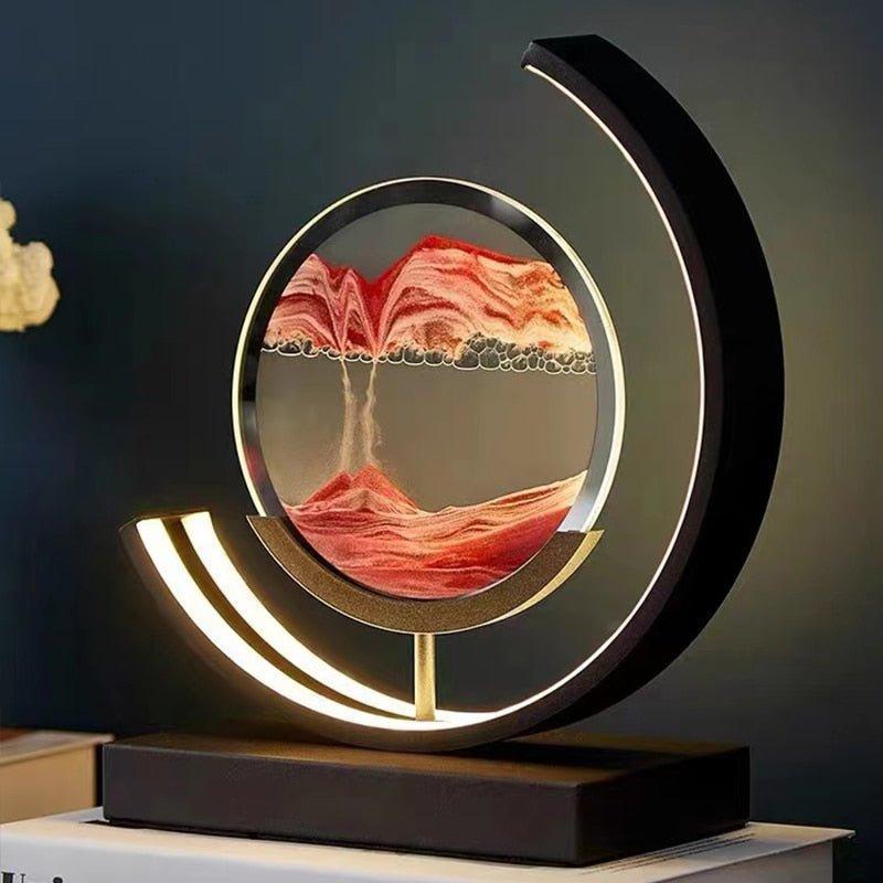 Quicksand Table Lamp | Unique LED Desk Light | Relaxation Lamp for Bedroom | Decorative Lighting Fixture | Home Ambiance Light - Zardee-2