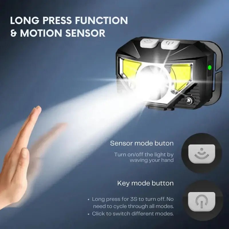 Dual Pack Motion-Sensor Head Torch | Ultra-Bright 8 Lighting Modes, Waterproof & Adjustable 5
