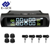 E-ACE K01 TPMS solar sensor intelligence  Wireless Tire Pressure Monitoring System  Auto Security Alarm Device With 4 sensors 0