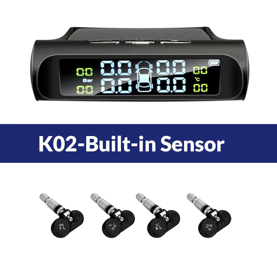 E-ACE K01 TPMS solar sensor intelligence  Wireless Tire Pressure Monitoring System  Auto Security Alarm Device With 4 sensors 7