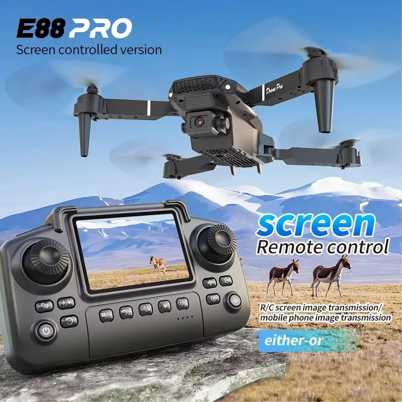 E88PRO Drone 8K 5G HD Dual Camera Aerial Photography Remote control screen display Control Aircraft Quadcopter 5