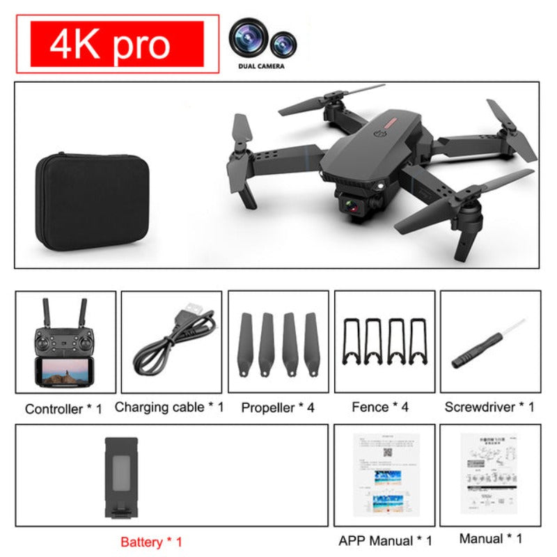 NovaFlight Pro 4K högupplöst drönare med dubbla kameror för flygfotografering och videoinspelning