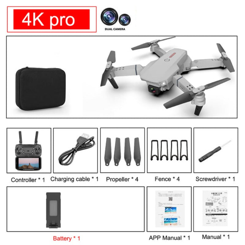 NovaFlight Pro 4K högupplöst drönare med dubbla kameror för flygfotografering och videoinspelning
