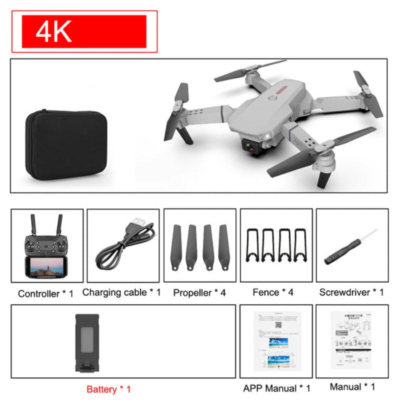 NovaFlight Pro 4K högupplöst drönare med dubbla kameror för flygfotografering och videoinspelning