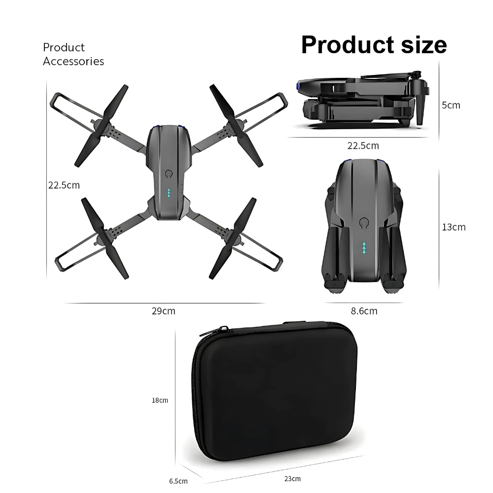 AeroNova Pro 4K Dobbeltkamera Drone Foldbar Højdehold Gestusstyring WiFi Tyngdesensor USB-opladning Opbevaringspose
