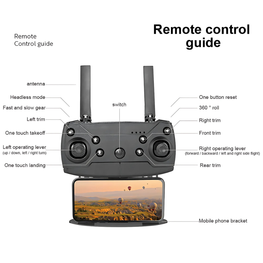 AeroNova Pro 4K Dobbeltkamera Drone Foldbar Højdehold Gestusstyring WiFi Tyngdesensor USB-opladning Opbevaringspose