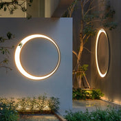 Circular Outdoor Wall Lamp With Ring Shaped Light Frame For Exterior Spaces For Exterior Spaces