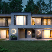 Circular Outdoor Wall Lamp With Ring Shaped Light Frame For Exterior Spaces For Exterior Spaces