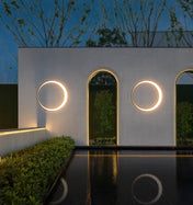 Circular Outdoor Wall Lamp With Ring Shaped Light Frame For Exterior Spaces For Exterior Spaces