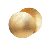 Solar Eclipse Inspired Wall Lamp With Warm Led Light And Two Golden Discs, One Fixed And One Rotatable