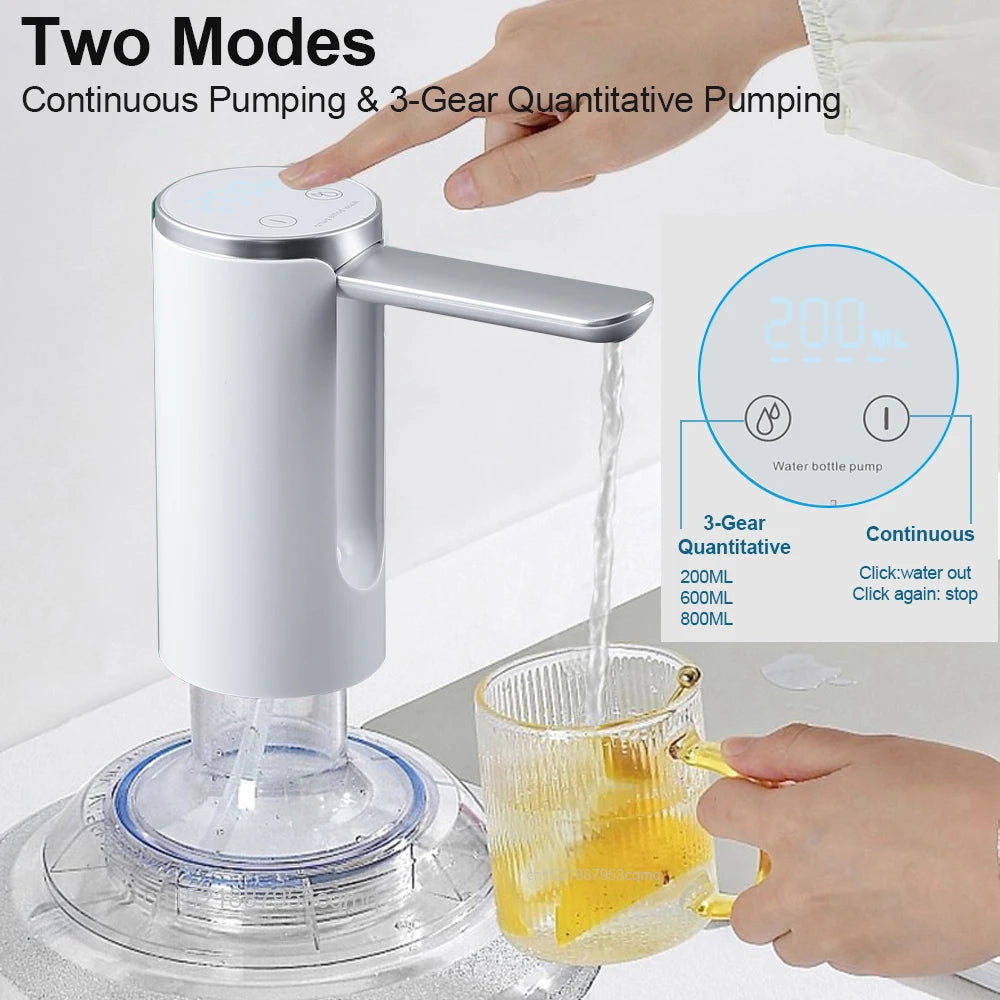 Electric Water Gallon Pump Automatic Smart Water Pump 19 Liters Bottle Foldable Desktop Rechargeable Drinking Water Dispenser 1