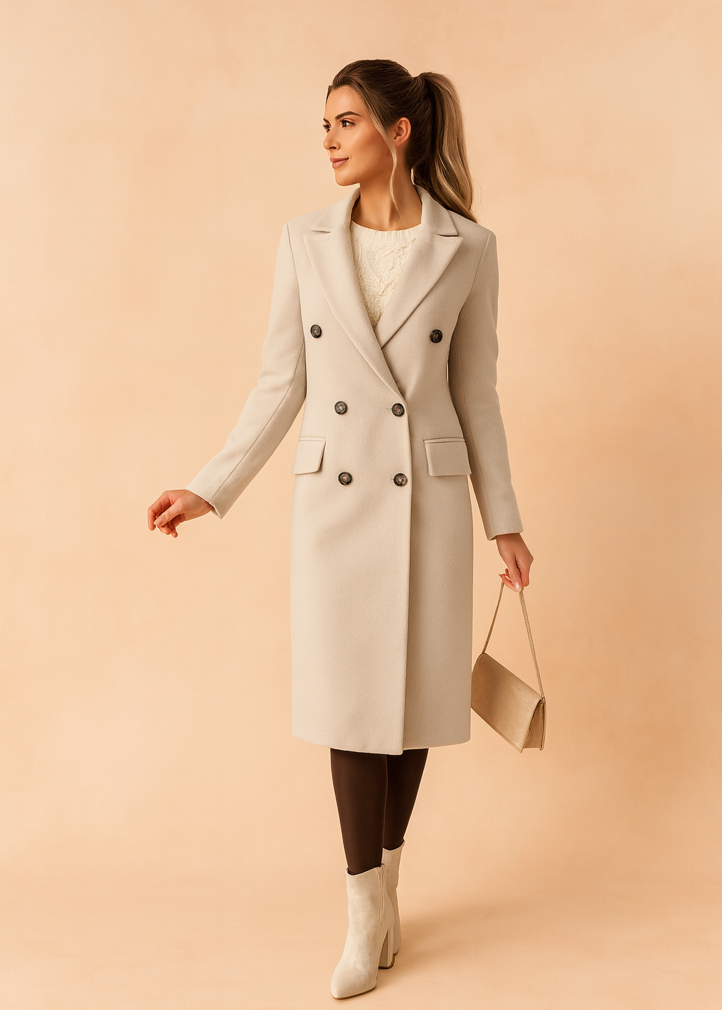 Elegant Double-Breasted Winter Coat for Women | Stylish Business Outerwear 1
