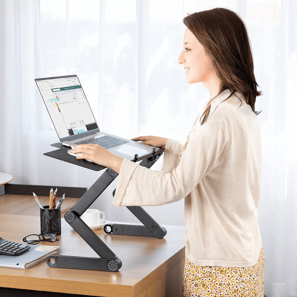 Suporte para Portátil NovaLift 360 - Ergonómico e Ajustável em Altura para uma Postura Saudável durante o Trabalho