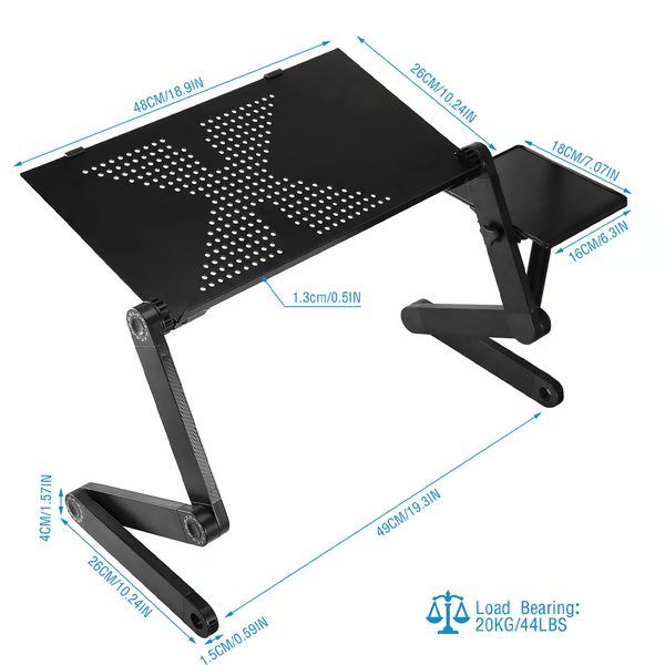 Suporte para Portátil NovaLift 360 - Ergonómico e Ajustável em Altura para uma Postura Saudável durante o Trabalho