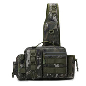 Fishing Tackle Backpack Lure Box Gear Storage Bag Fanny Pack for Men Fly Fishing Backpack with Rod Holder Sling Shoulder Bag 15