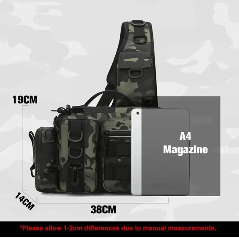 Fishing Tackle Backpack Lure Box Gear Storage Bag Fanny Pack for Men Fly Fishing Backpack with Rod Holder Sling Shoulder Bag 5