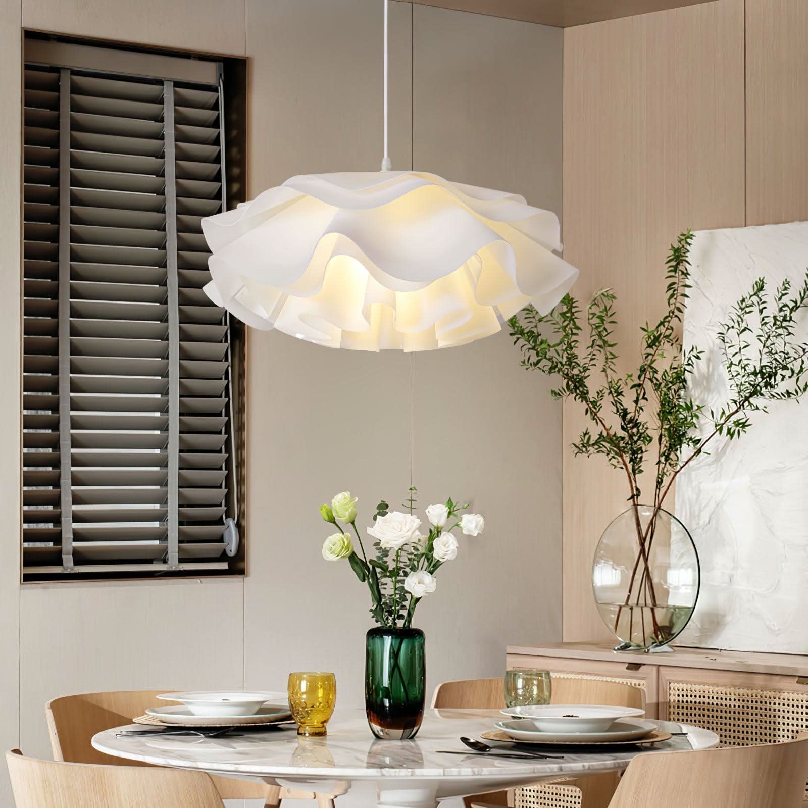 Elegant White Flower Pendant Light With LED E27 For Modern Ceiling Lamp Home Decor And Contemporary Interior Lighting