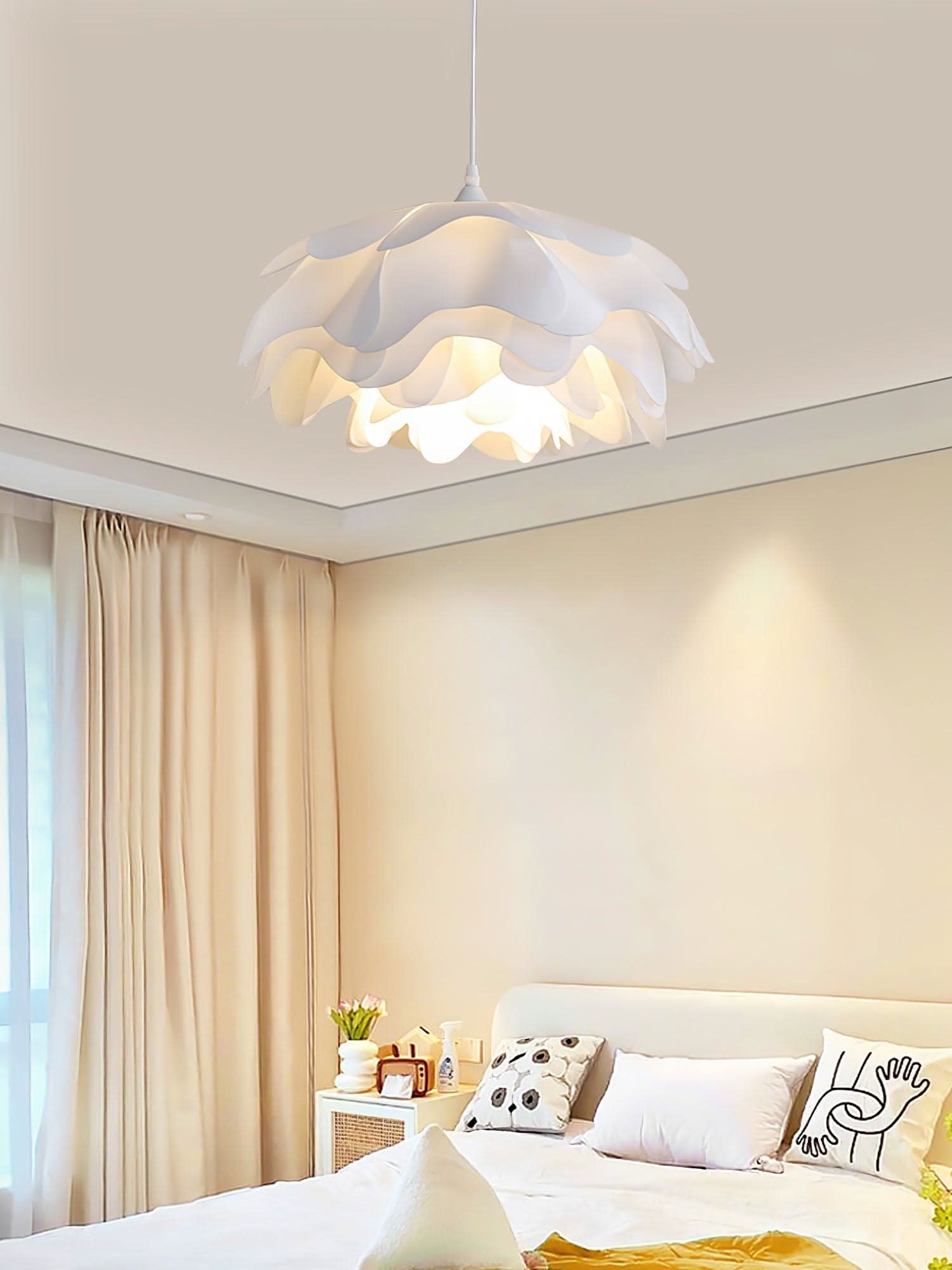 Elegant White Flower Pendant Light With LED E27 For Modern Ceiling Lamp Home Decor And Contemporary Interior Lighting
