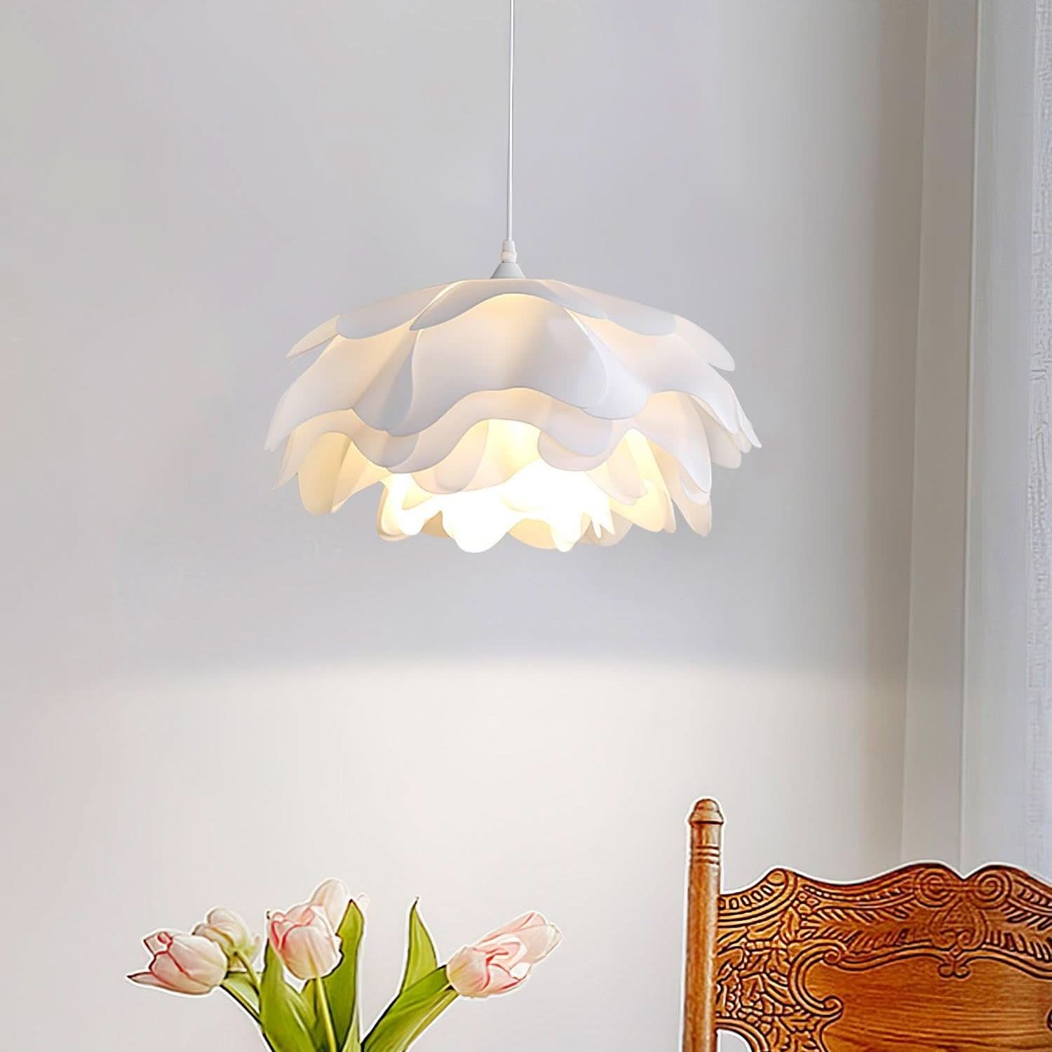 Elegant White Flower Pendant Light With LED E27 For Modern Ceiling Lamp Home Decor And Contemporary Interior Lighting